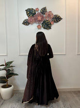 Partywear chocolate brown anarkali